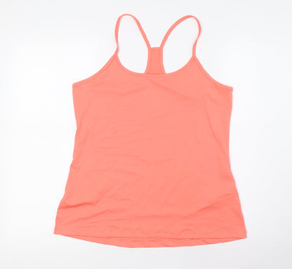 Marks and Spencer Womens Orange Polyester Basic Tank Size 16 Scoop Neck - Racer Back