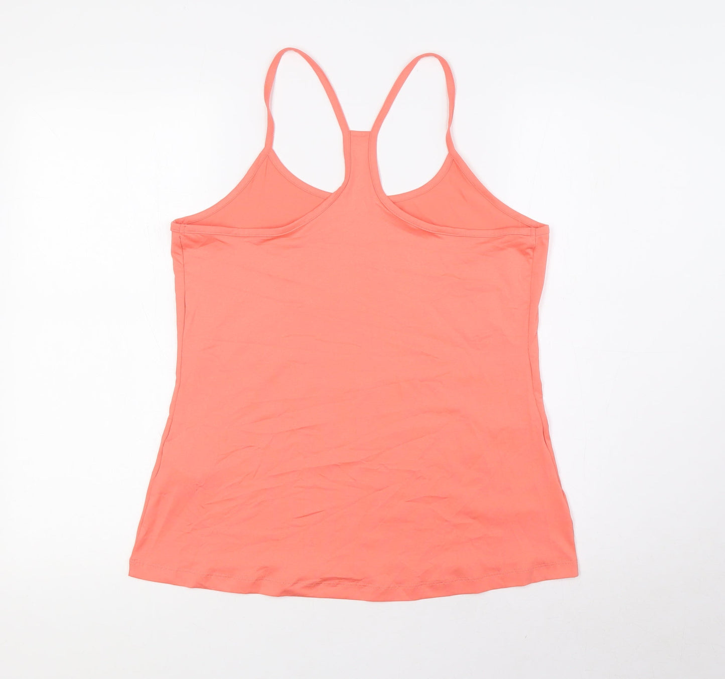 Marks and Spencer Womens Orange Polyester Basic Tank Size 16 Scoop Neck - Racer Back