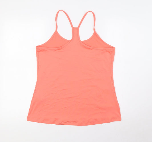 Marks and Spencer Womens Orange Polyester Basic Tank Size 16 Scoop Neck - Racer Back