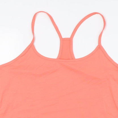 Marks and Spencer Womens Orange Polyester Basic Tank Size 16 Scoop Neck - Racer Back