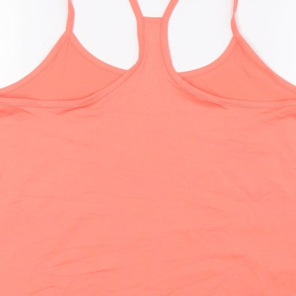 Marks and Spencer Womens Orange Polyester Basic Tank Size 16 Scoop Neck - Racer Back