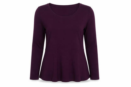Masai Womens Purple Polyester Basic Blouse Size M Boat Neck