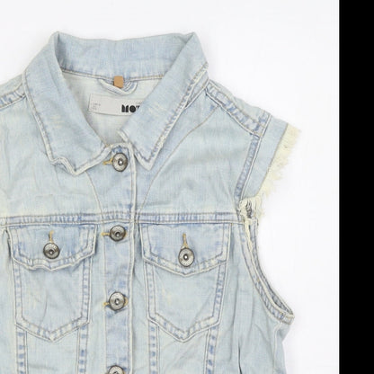 Womens UK Size 8 Topshop Blue Bomber Jacket