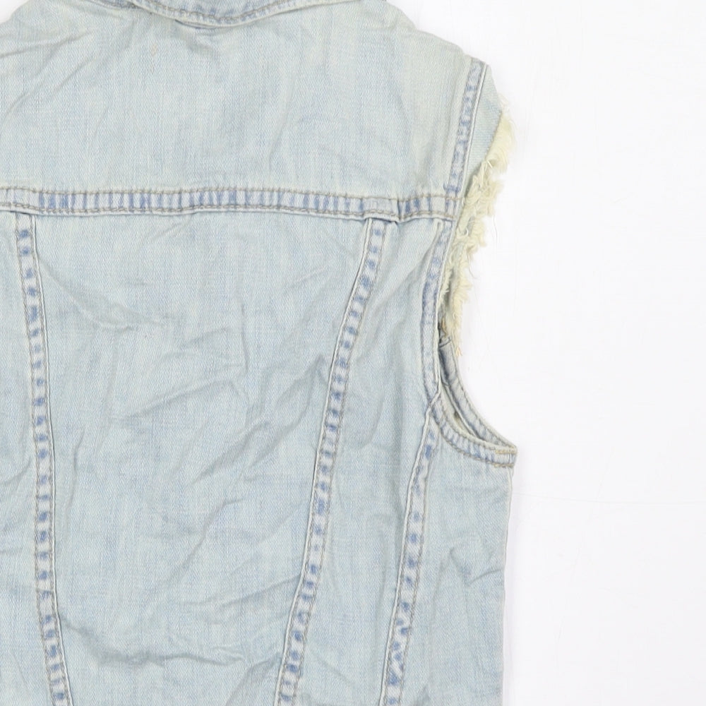 Womens UK Size 8 Topshop Blue Bomber Jacket