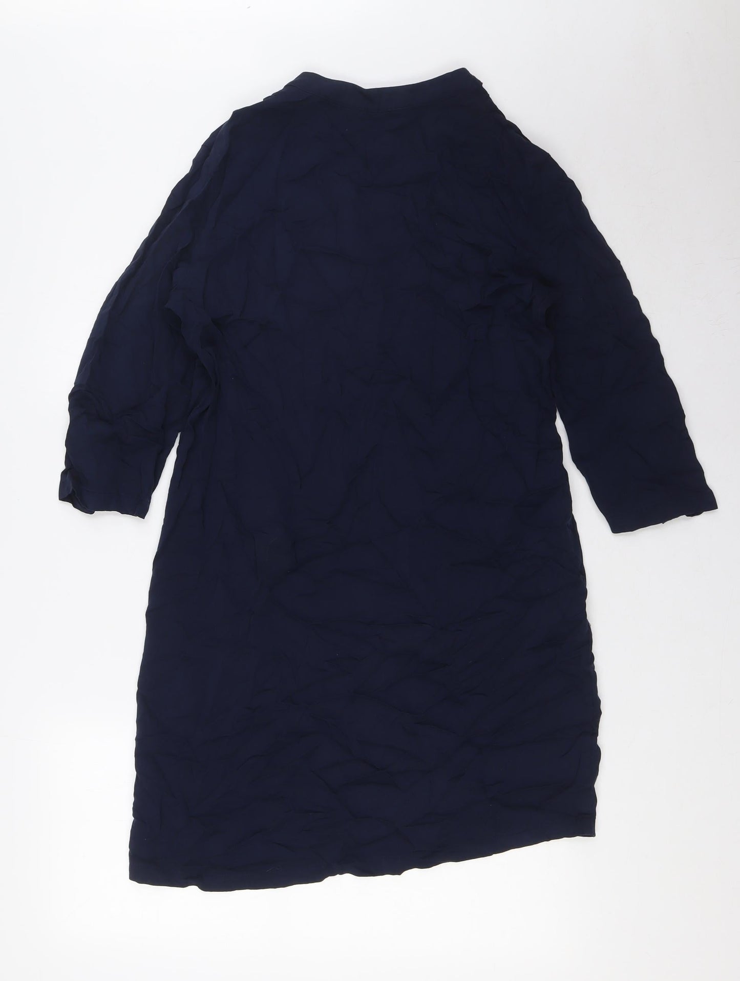 Marks and Spencer Womens Blue Viscose Shirt Dress Size 10 Sweetheart