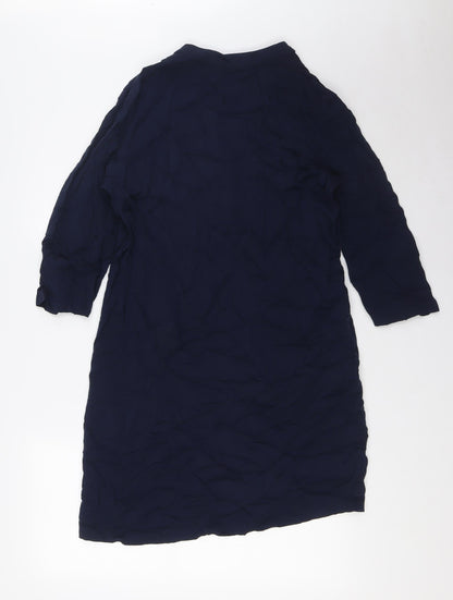 Marks and Spencer Womens Blue Viscose Shirt Dress Size 10 Sweetheart