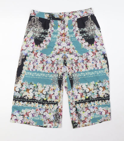 Womens UK Size 8 Topshop Regular Fit Cropped Multicoloured Trousers