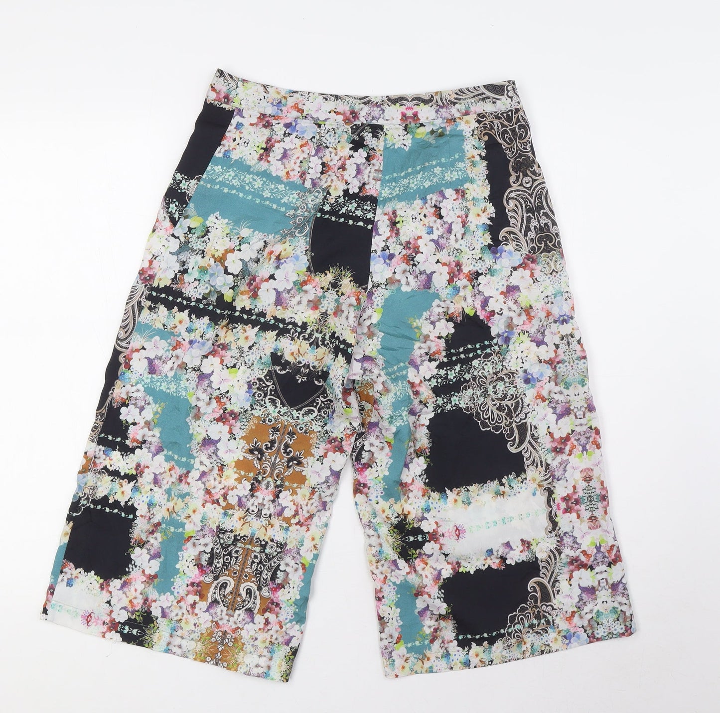 Womens UK Size 8 Topshop Regular Fit Cropped Multicoloured Trousers