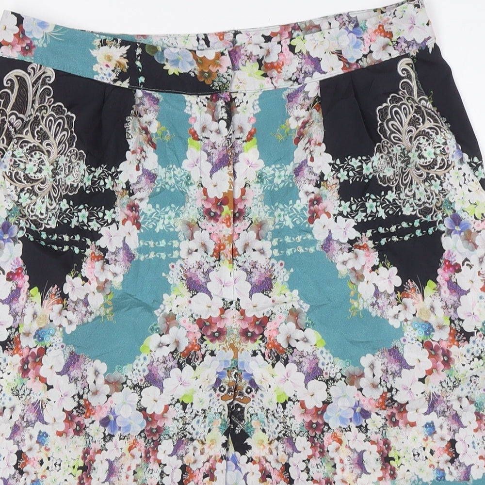 Womens UK Size 8 Topshop Regular Fit Cropped Multicoloured Trousers