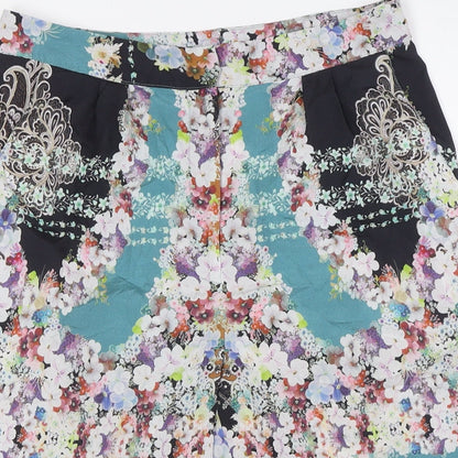 Womens UK Size 8 Topshop Regular Fit Cropped Multicoloured Trousers
