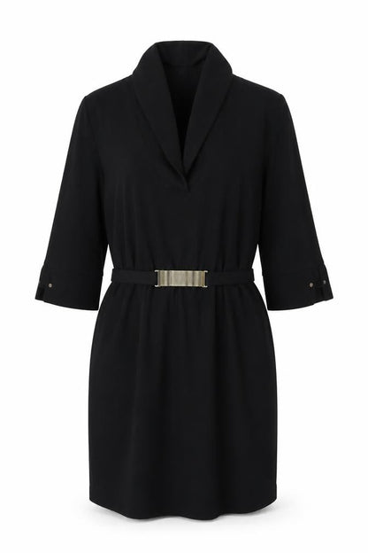 Zara Womens Black Polyester Shift Size L V-Neck Pullover