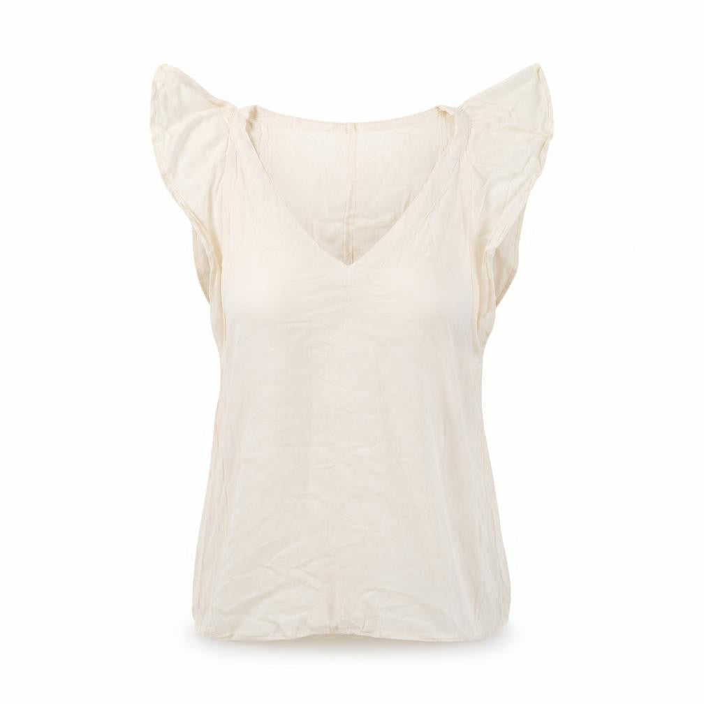 Womens UK Size 4 H&M Ivory Basic T-Shirt