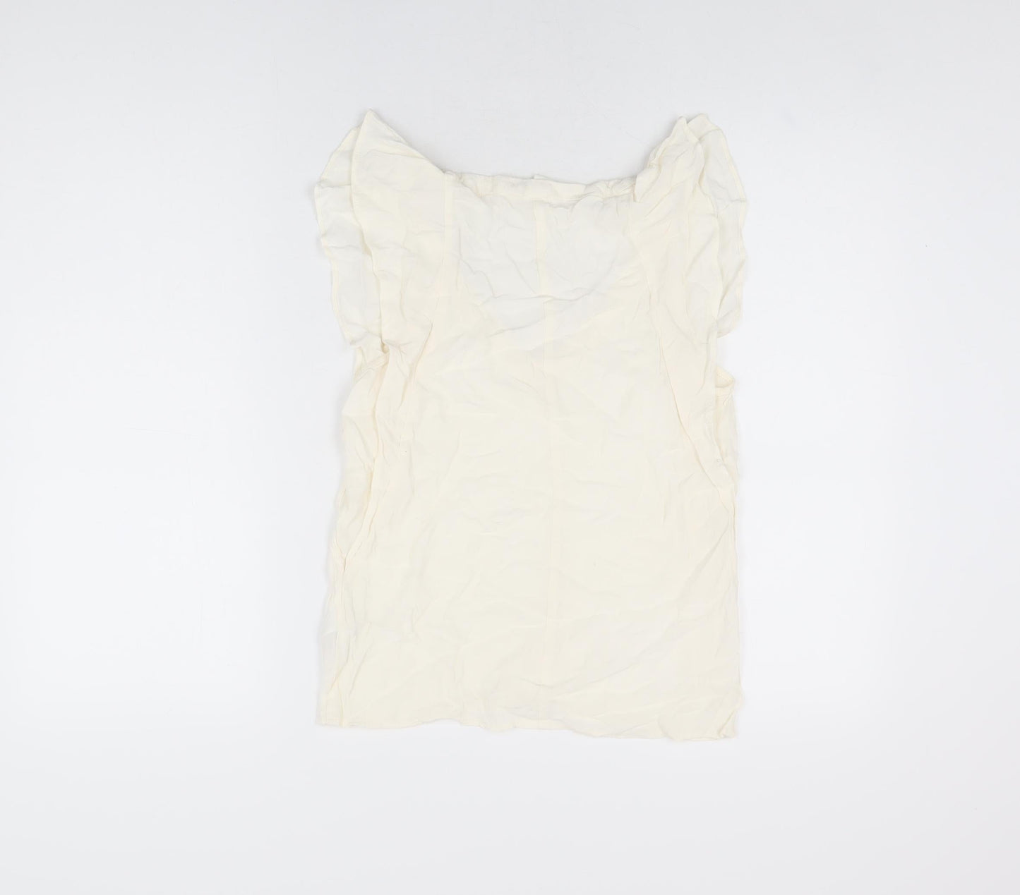 Womens UK Size 4 H&M Ivory Basic T-Shirt