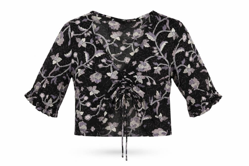 Womens UK Size 6 NEXT Black Cropped T-Shirt