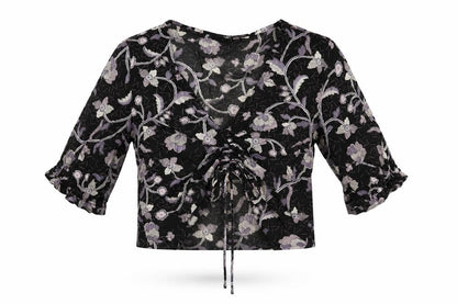 Womens UK Size 6 NEXT Black Cropped T-Shirt