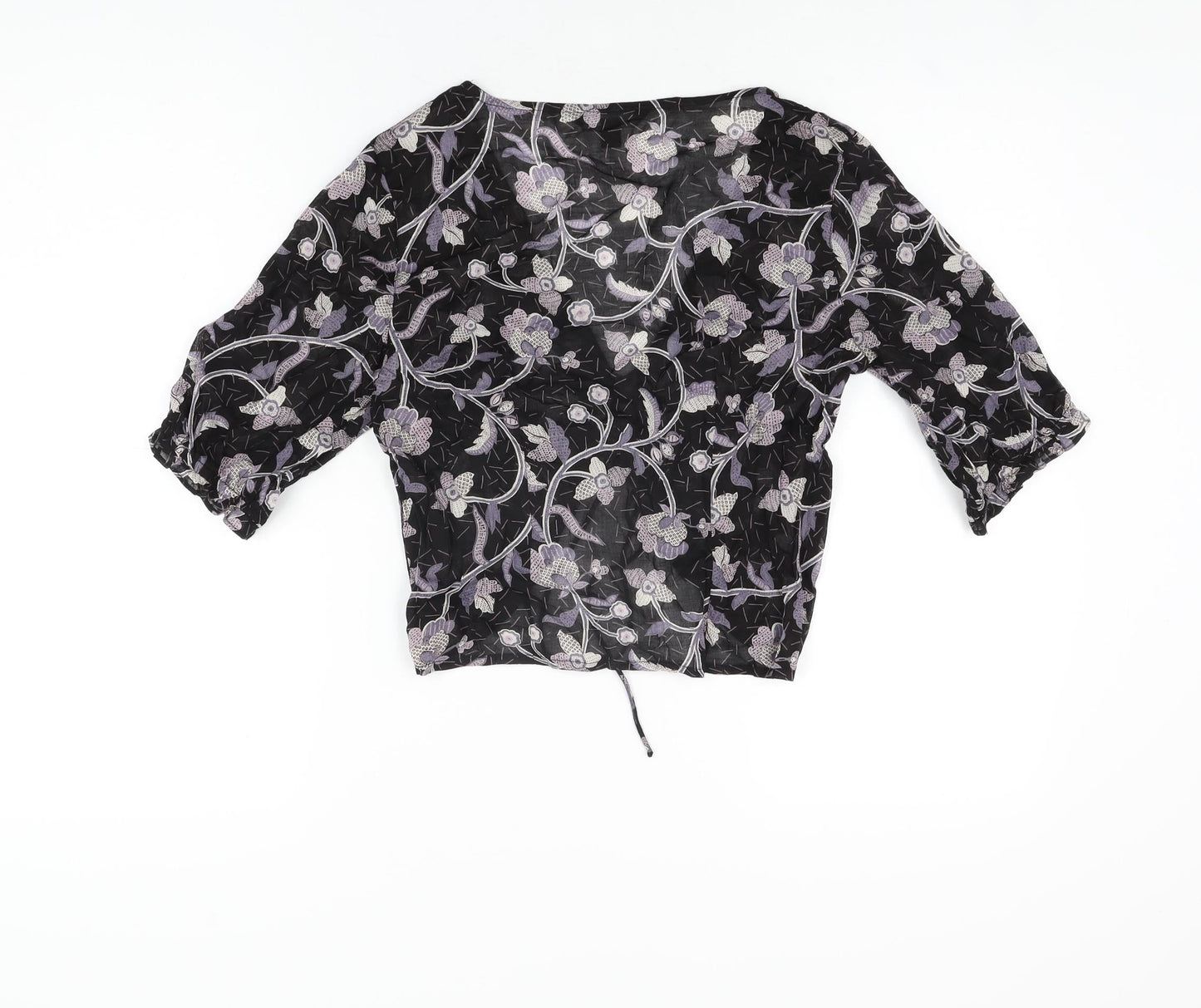 Womens UK Size 6 NEXT Black Cropped T-Shirt