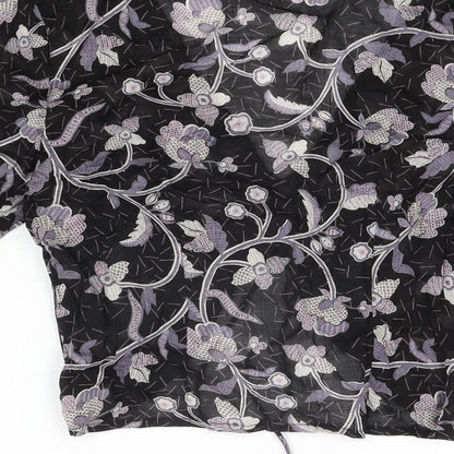 Womens UK Size 6 NEXT Black Cropped T-Shirt