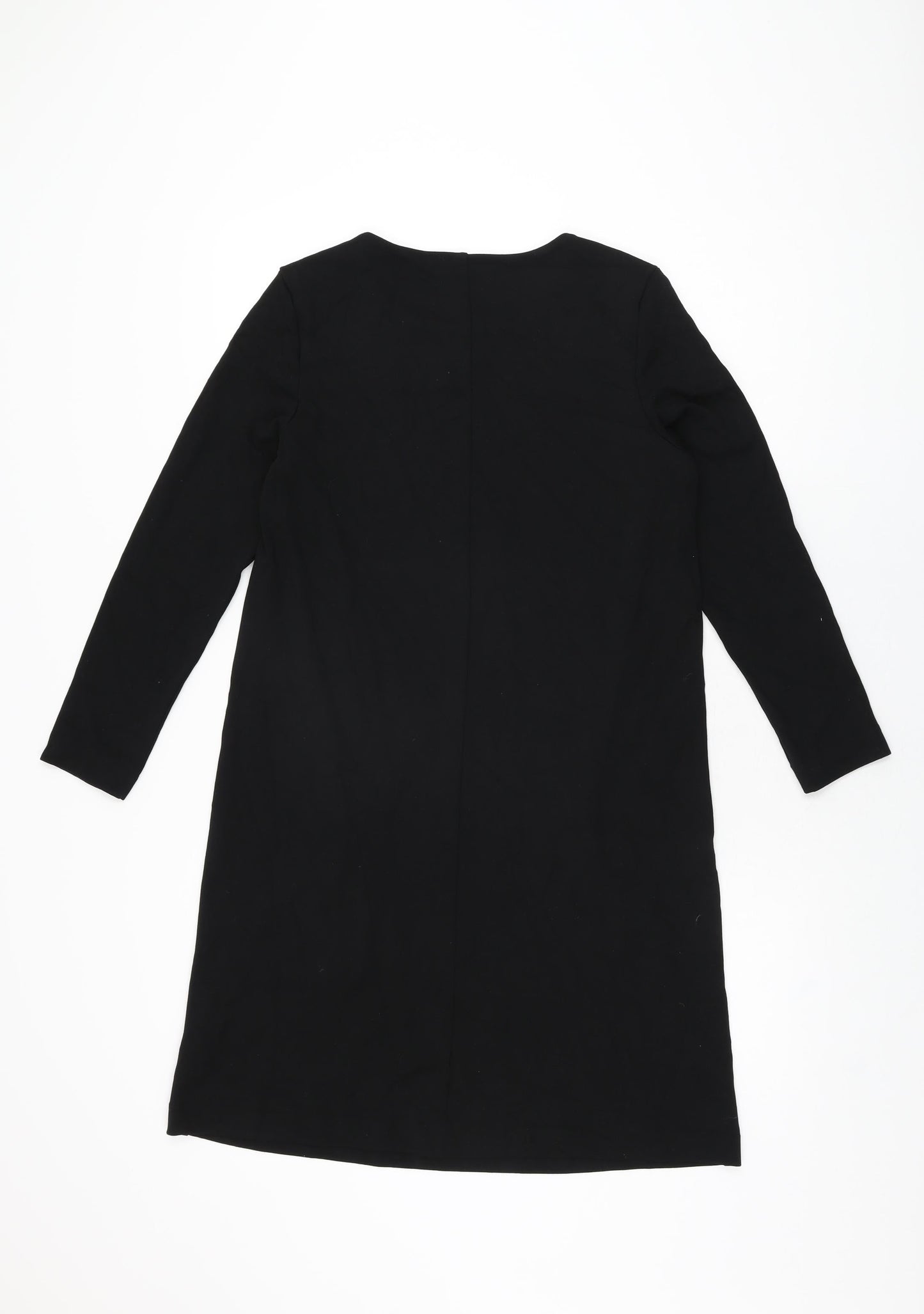 H&M Womens Black Viscose Shift Size S Round Neck Pullover