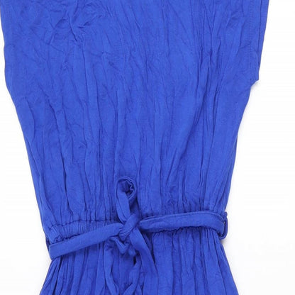 Dorothy Perkins Womens Blue Viscose Maxi Size 6 Round Neck Pullover