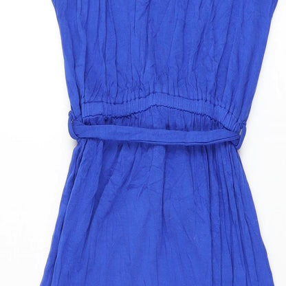 Dorothy Perkins Womens Blue Viscose Maxi Size 6 Round Neck Pullover