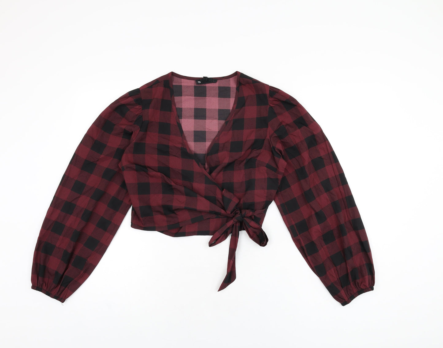 Womens UK Size S Wednesday's Girl Red Wrap Blouse