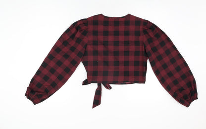 Womens UK Size S Wednesday's Girl Red Wrap Blouse