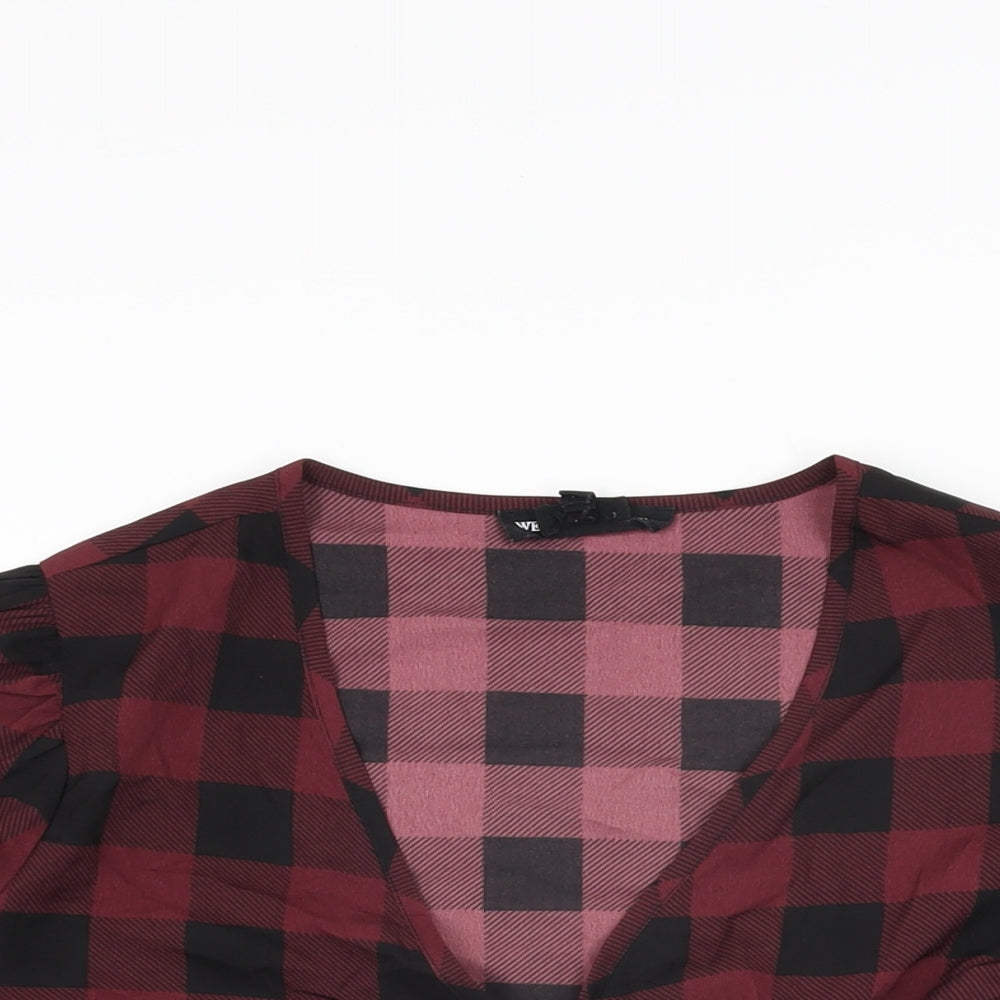Womens UK Size S Wednesday's Girl Red Wrap Blouse