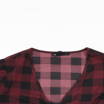 Womens UK Size S Wednesday's Girl Red Wrap Blouse