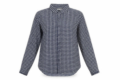 Elodie Womens White Polka Dot Polyester Basic Button-Up Size S Collared