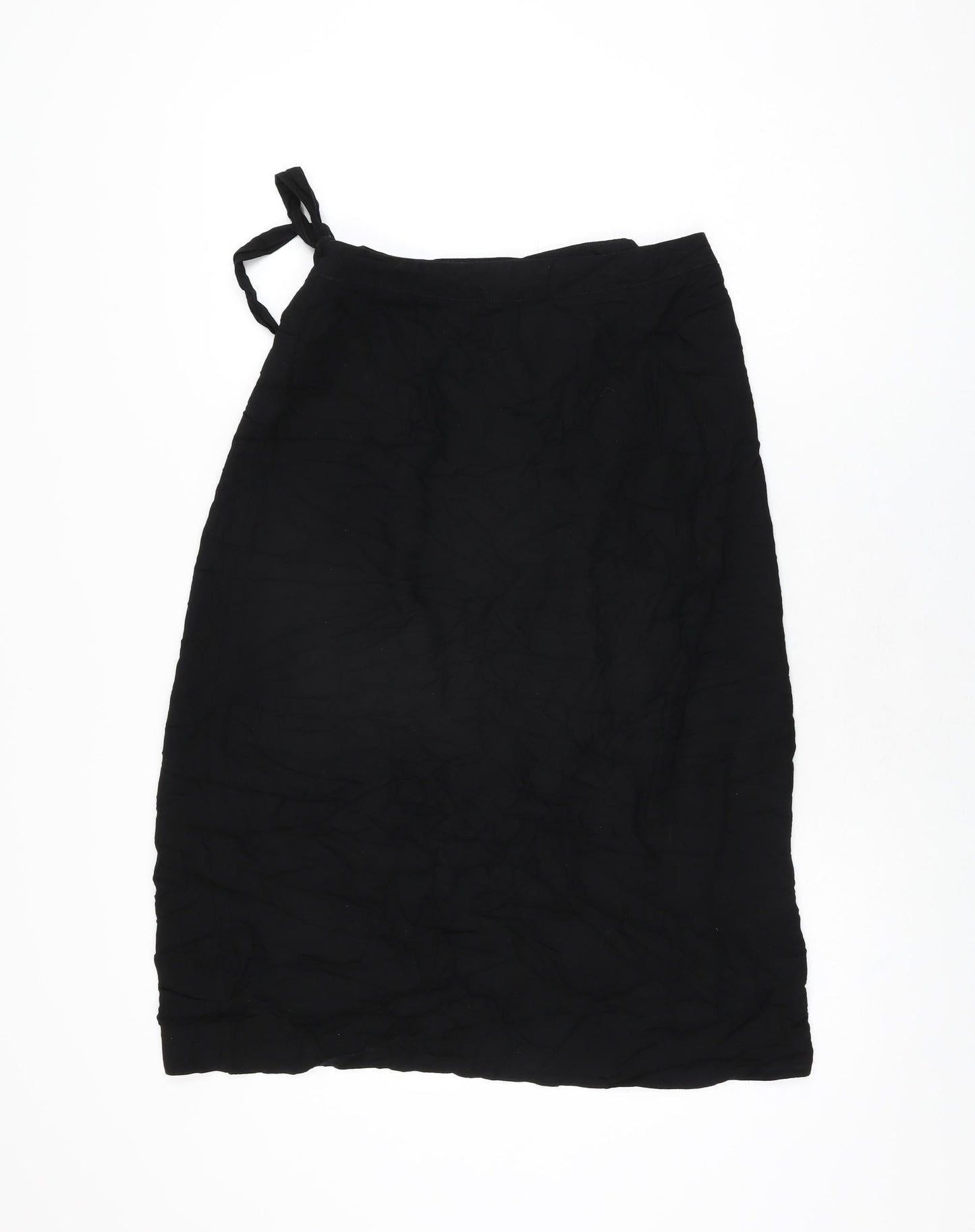 New Look Womens Black Polyester Wrap Skirt Size 10 Tie