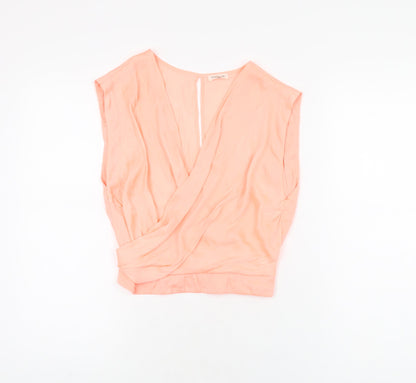 Womens UK Size 8 River Island Pink Cropped Blouse