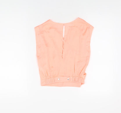 Womens UK Size 8 River Island Pink Cropped Blouse