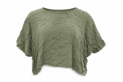 Elena Baldi Womens Green Viscose Basic Blouse Size L Round Neck