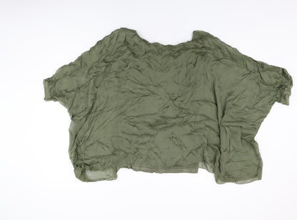 Elena Baldi Womens Green Viscose Basic Blouse Size L Round Neck