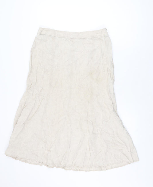 CC Womens Beige Lyocell Flare Skirt Size 14 Zip