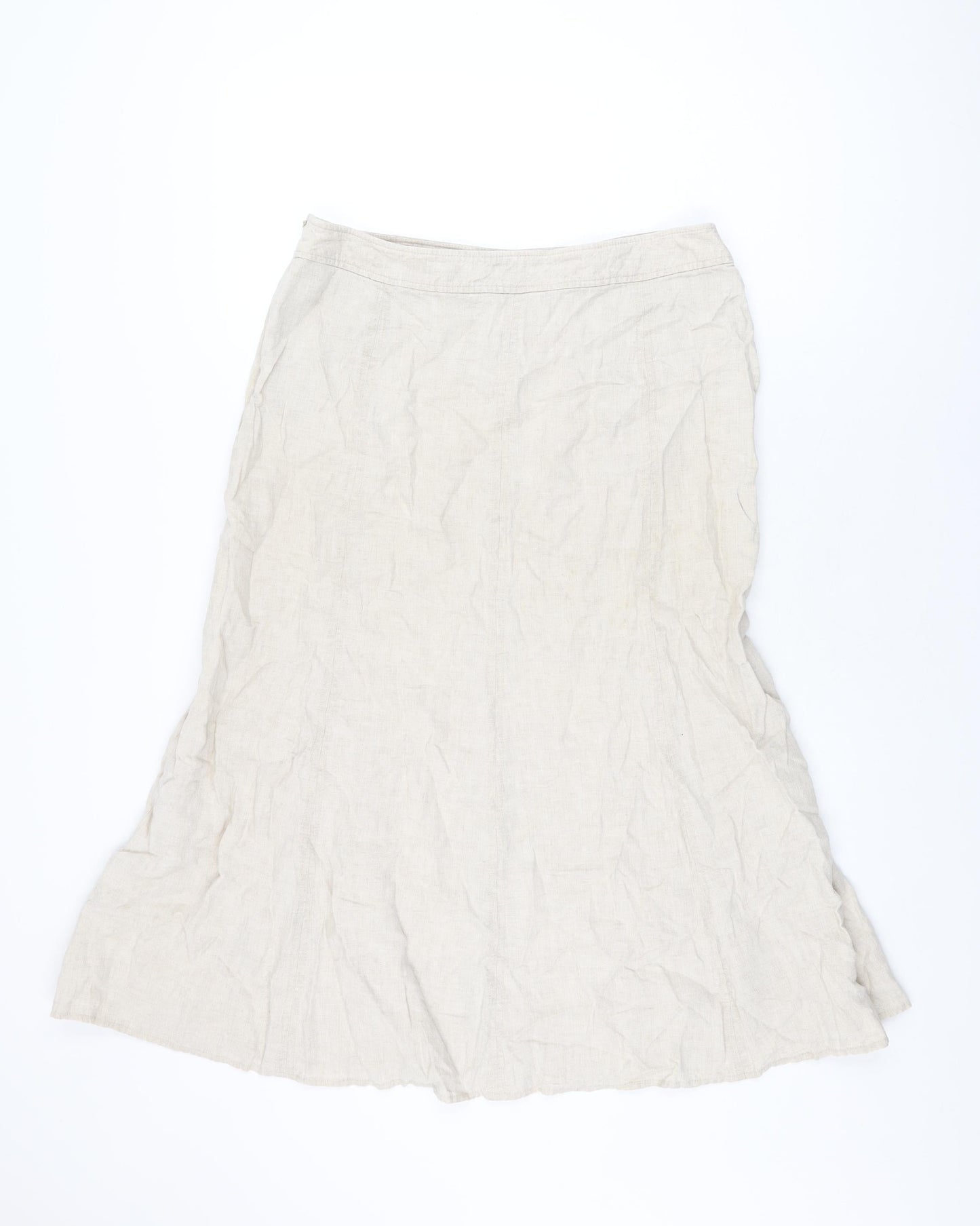 CC Womens Beige Lyocell Flare Skirt Size 14 Zip