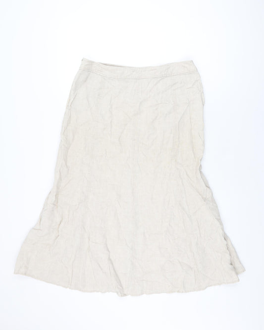 CC Womens Beige Lyocell Flare Skirt Size 14 Zip