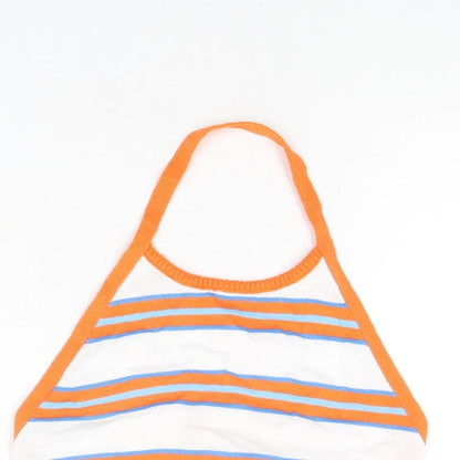 Daisy Street Womens White Striped Polyester Cropped T-Shirt Size 8 Halter