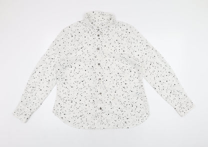 Womens UK Size 12 Marks and Spencer White Basic Button-Up