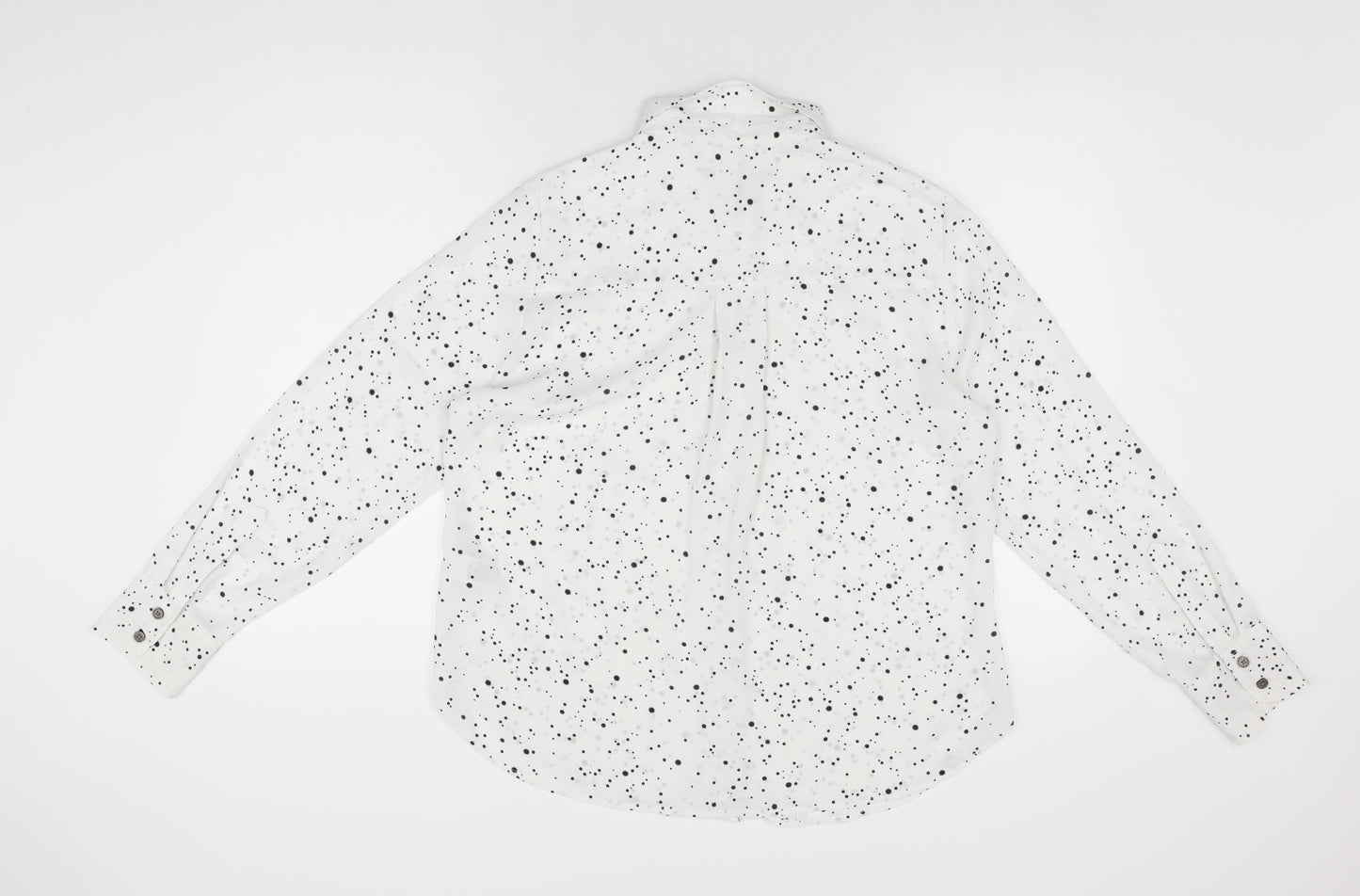 Womens UK Size 12 Marks and Spencer White Basic Button-Up
