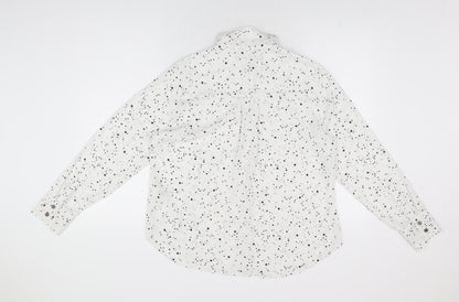 Womens UK Size 12 Marks and Spencer White Basic Button-Up