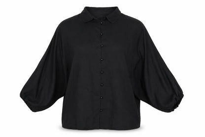 Womens UK Size 12 PRETTYLITTLETHING Black Basic Button-Up