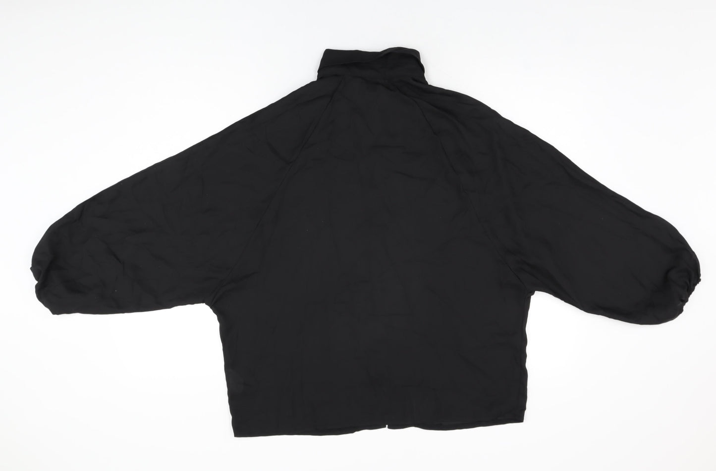 Womens UK Size 12 PRETTYLITTLETHING Black Basic Button-Up