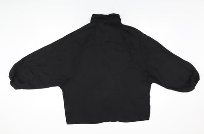 Womens UK Size 12 PRETTYLITTLETHING Black Basic Button-Up