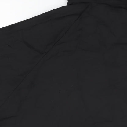 Womens UK Size 12 PRETTYLITTLETHING Black Basic Button-Up