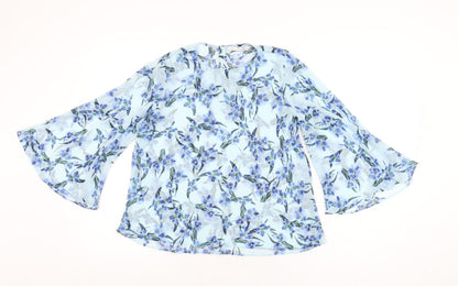 Womens UK Size S Zara Blue Basic Blouse