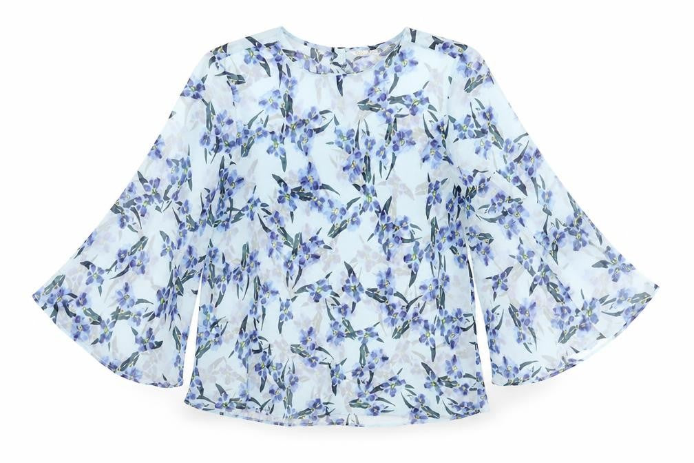 Womens UK Size S Zara Blue Basic Blouse