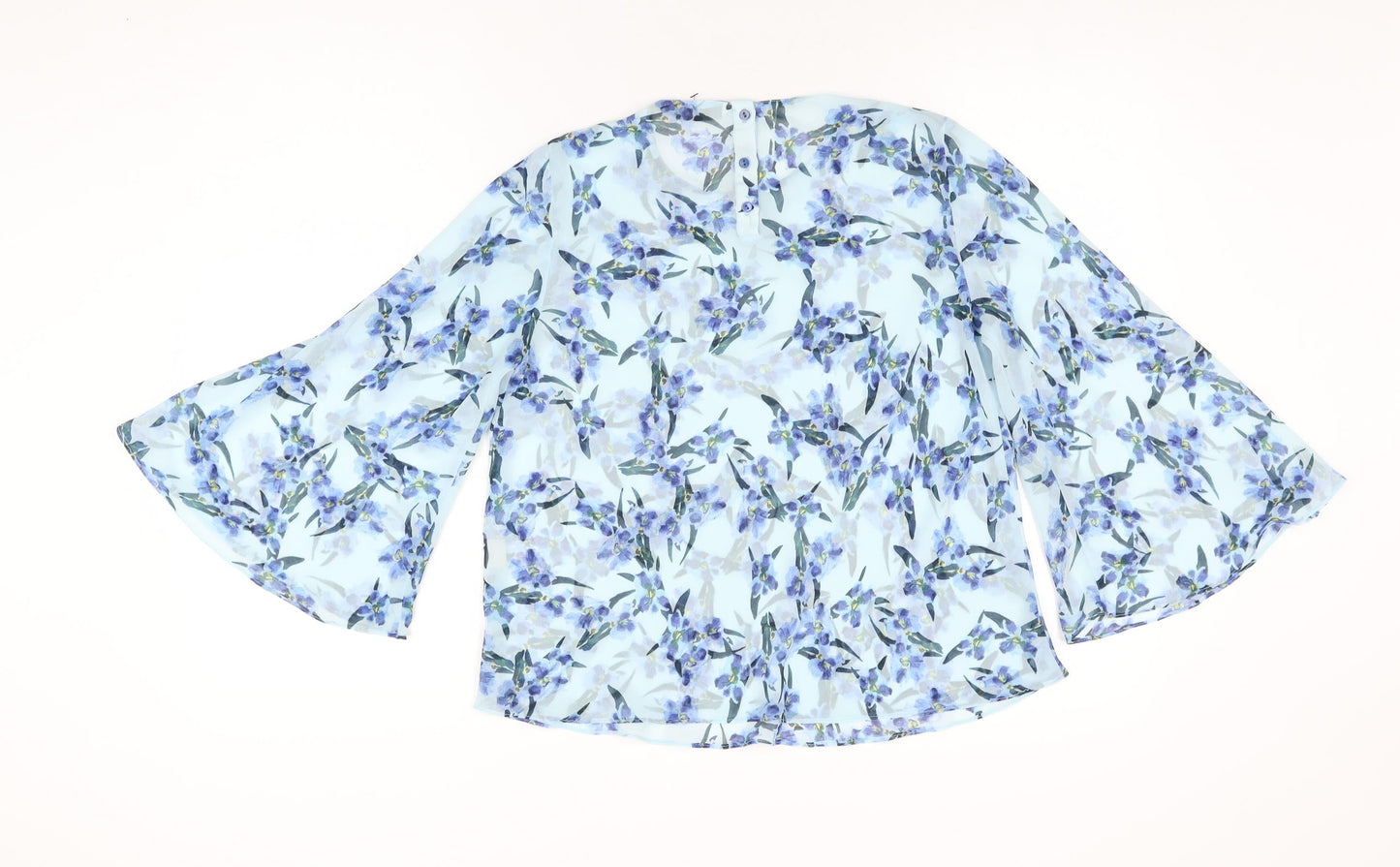 Womens UK Size S Zara Blue Basic Blouse