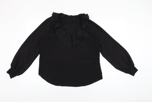 Womens UK Size 10 Wallis Black Basic Blouse