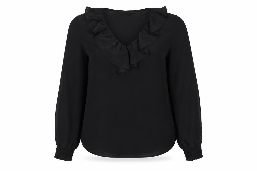 Womens UK Size 10 Wallis Black Basic Blouse